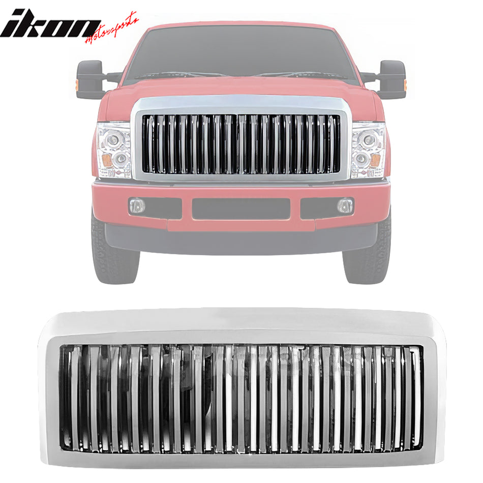 2008-2009 Ford Super Duty Front Bumper Upper Mesh Grille Grill Chrome
