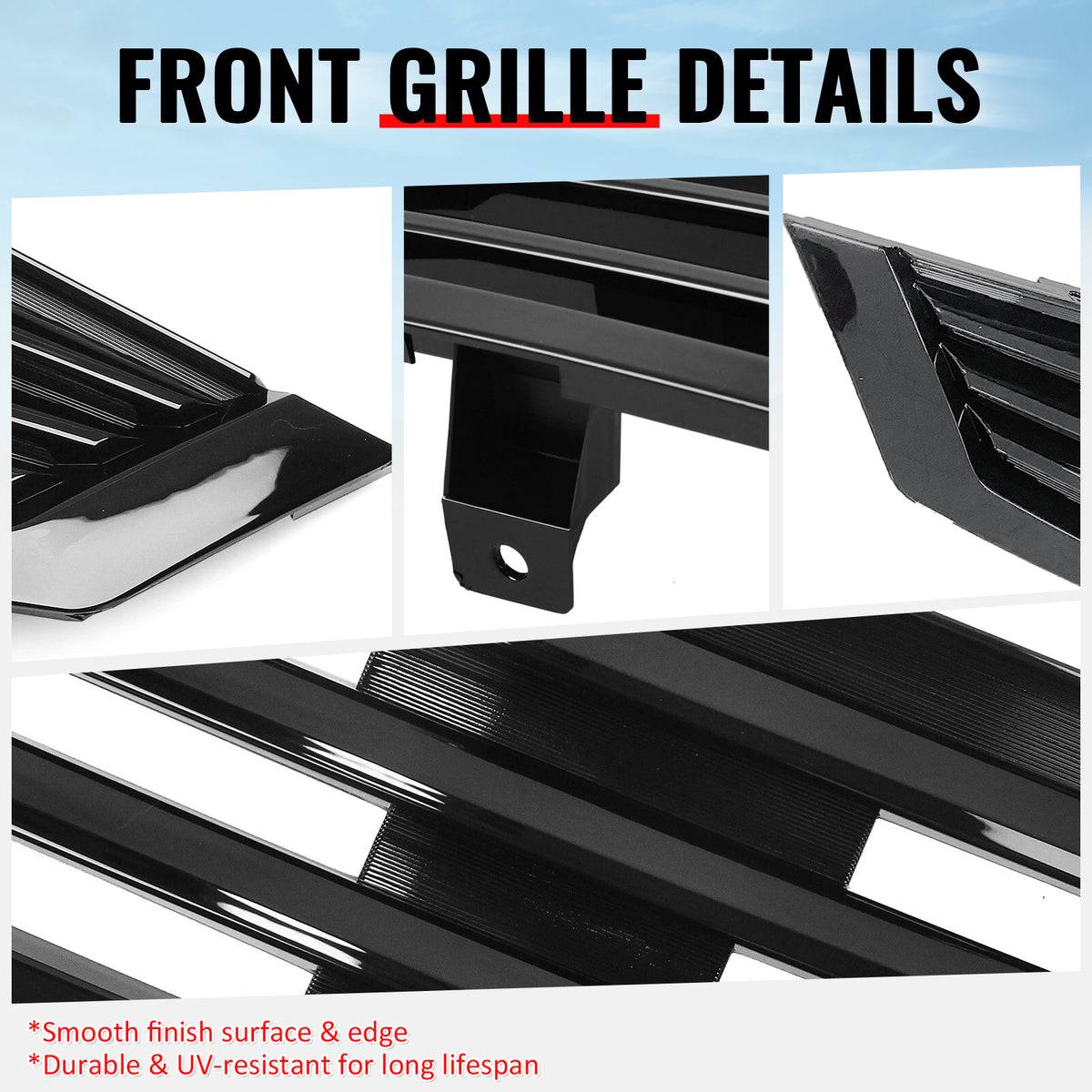 Fits 08-10 Honda Accord Coupe Mugen Style Front Upper Grille Gloss Black ABS