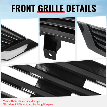 Fits 08-10 Honda Accord Coupe Mugen Style Front Upper Grille Gloss Black ABS