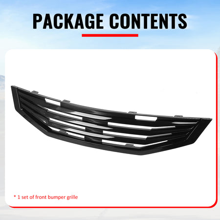 Fits 08-10 Honda Accord Coupe Mugen Style Front Upper Grille Gloss Black ABS