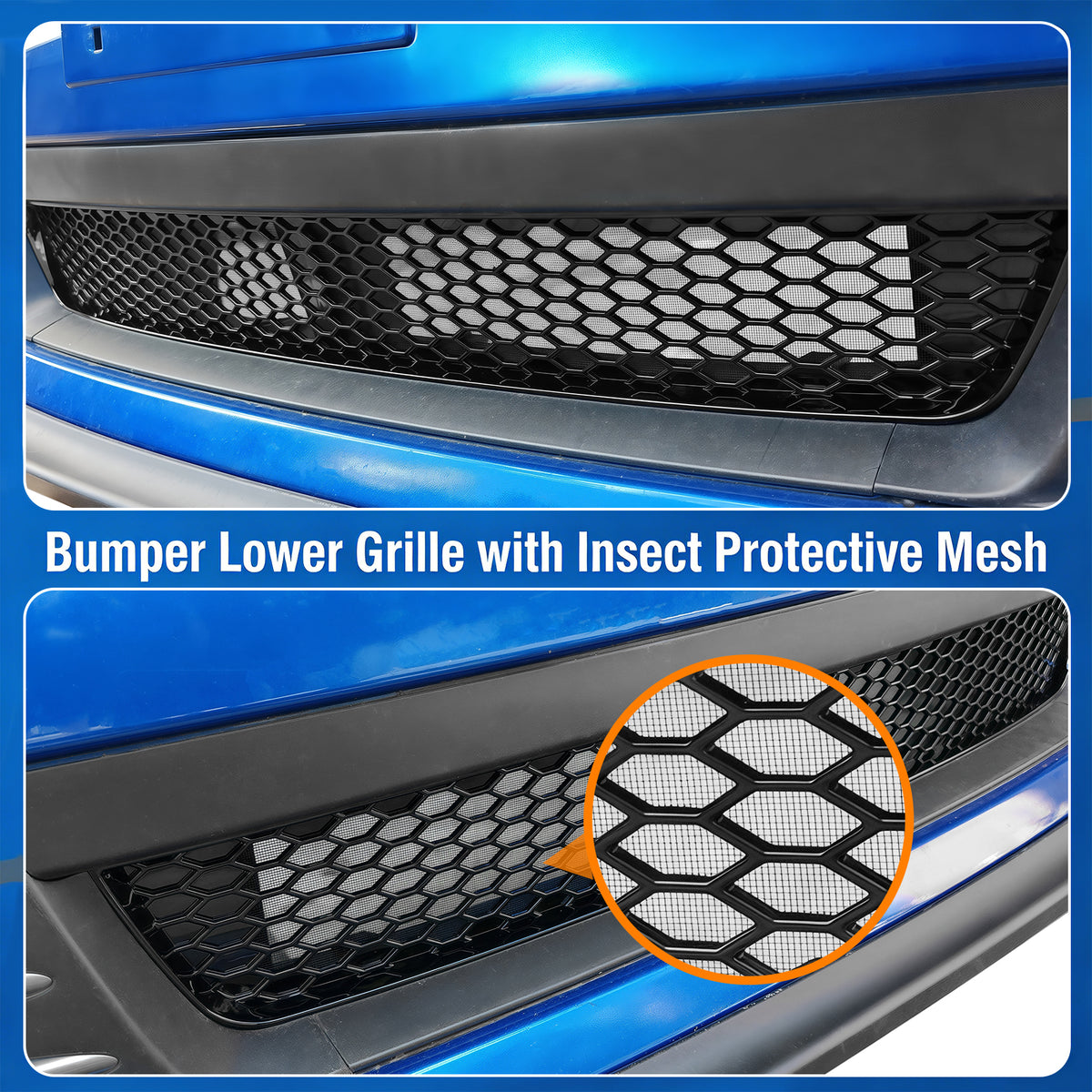 Fits 08-10 Subaru Impreza WRX STI Gloss Black Honeycomb Style Lower Grille ABS