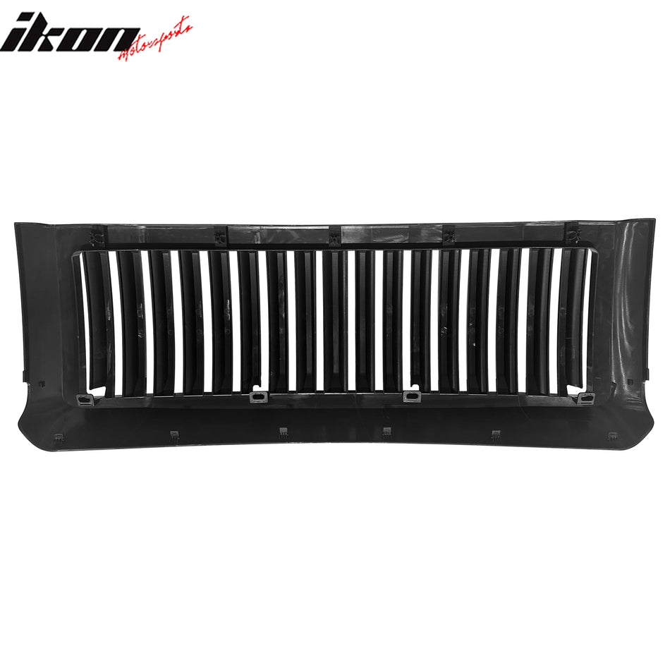 IKON MOTORSPORTS Front Bumper Grille, Compatible with 2008-2010 Ford F-250 Super Duty, Vertical Bar Style Gloss Black ABS Plastic Replacement Front Bumper Grill Assembly