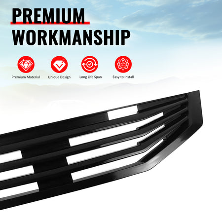 Fits 08-10 Honda Accord Coupe Mugen Style Front Upper Grille Matte Black ABS