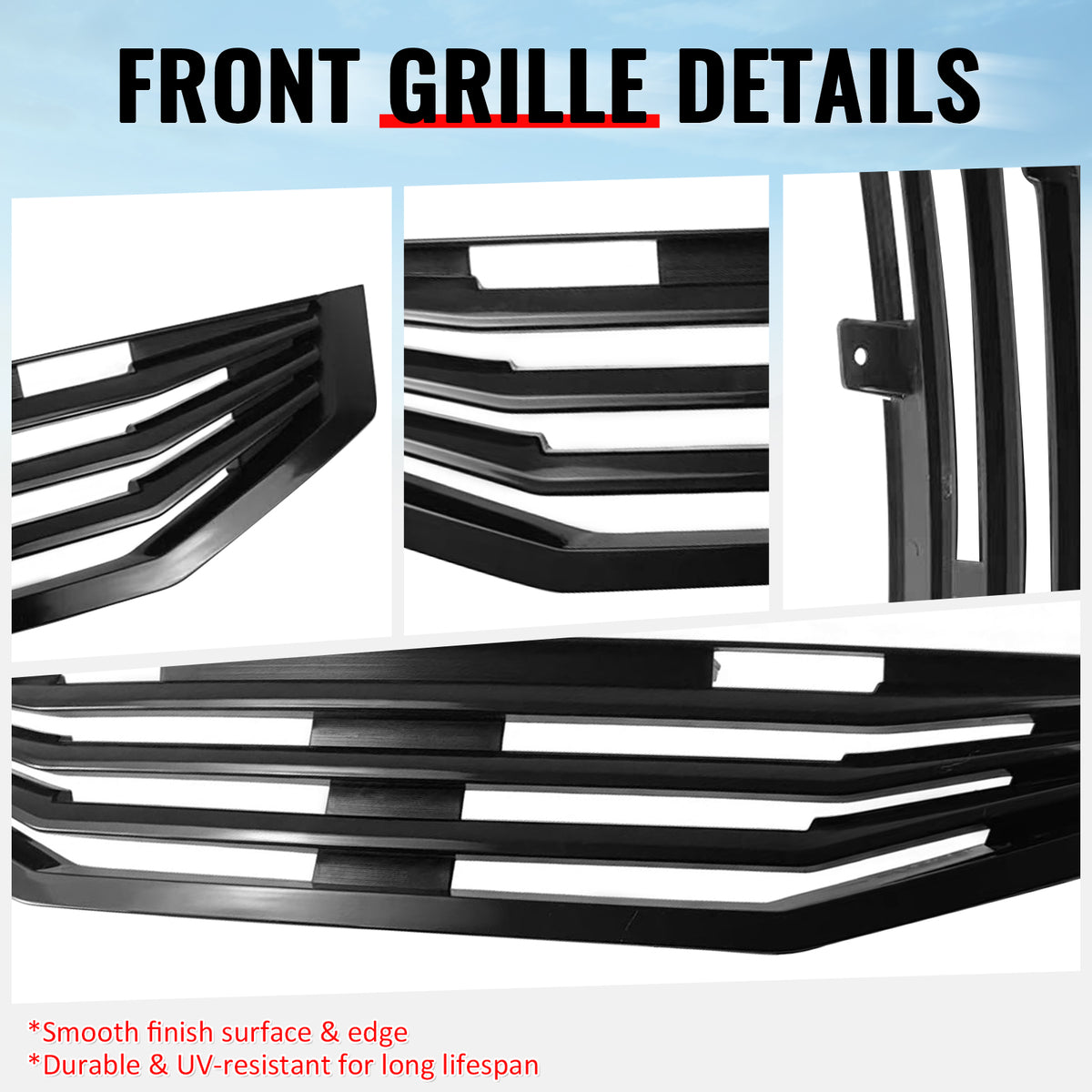 Fits 08-10 Honda Accord Coupe Mugen Style Front Upper Grille Matte Black ABS