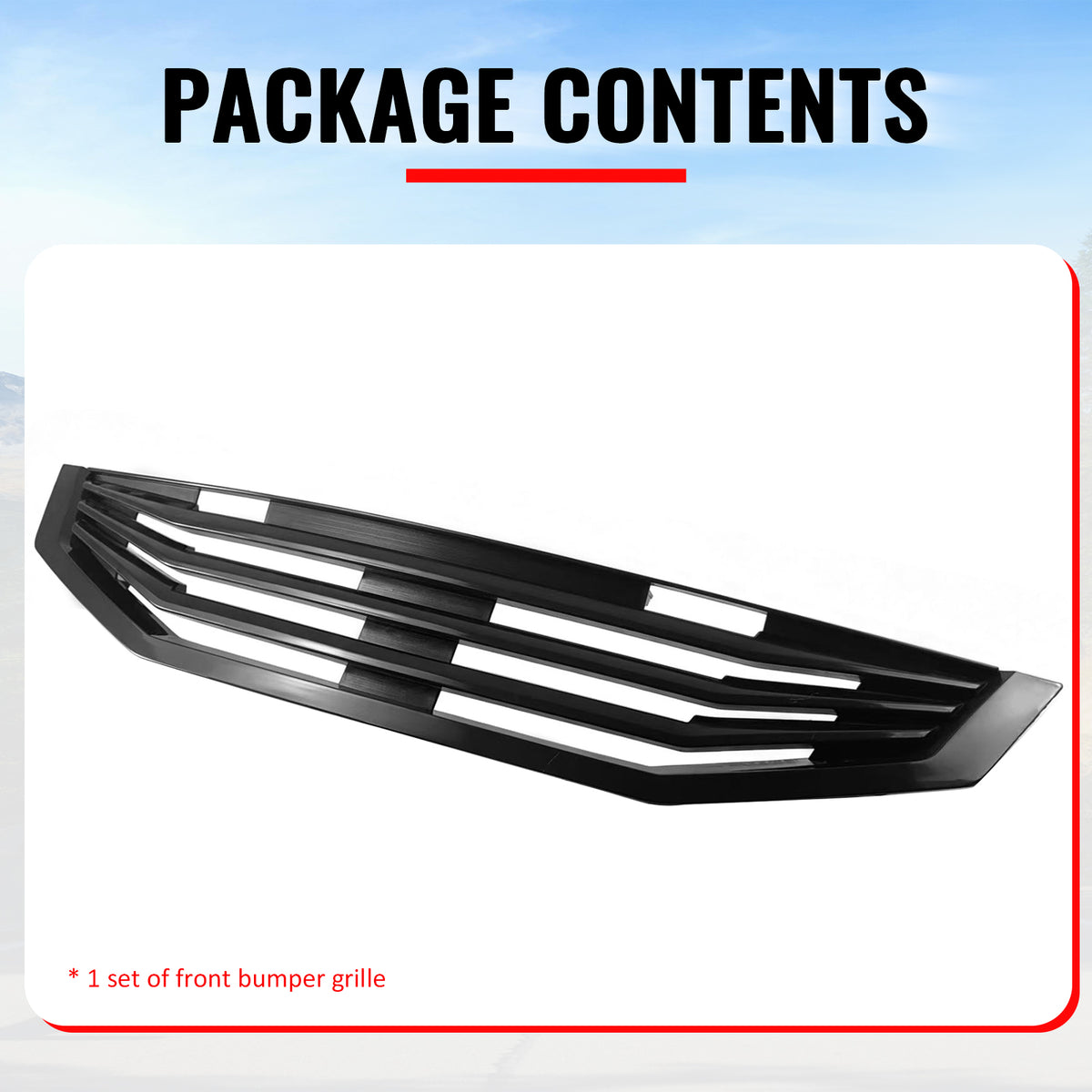 Fits 08-10 Honda Accord Coupe Mugen Style Front Upper Grille Matte Black ABS