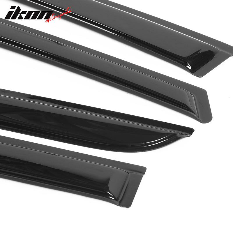 IKON MOTORSPORTS Mugen Style Window Visors For 2005-2010 Honda Odyssey - Smoke Acrylic 4pc Set