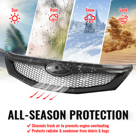 Fits 08-10 Subaru WRX & WRX STI Hatchback Honeycomb Style Grille CF Print ABS