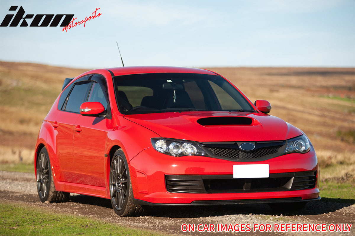IKON MOTORSPORTS Front Upper Grille, Compatible with 2008-2010 Subaru Impreza WRX Hatchback 4DR Only, OE Style Carbon Fiber Print ABS Plastic Replacement Front Bumper Hood Grill 1PC