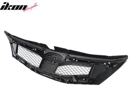 Fits 08-10 Subaru Impreza WRX Hatchback OE Front Grille Gloss Black W/ Silver