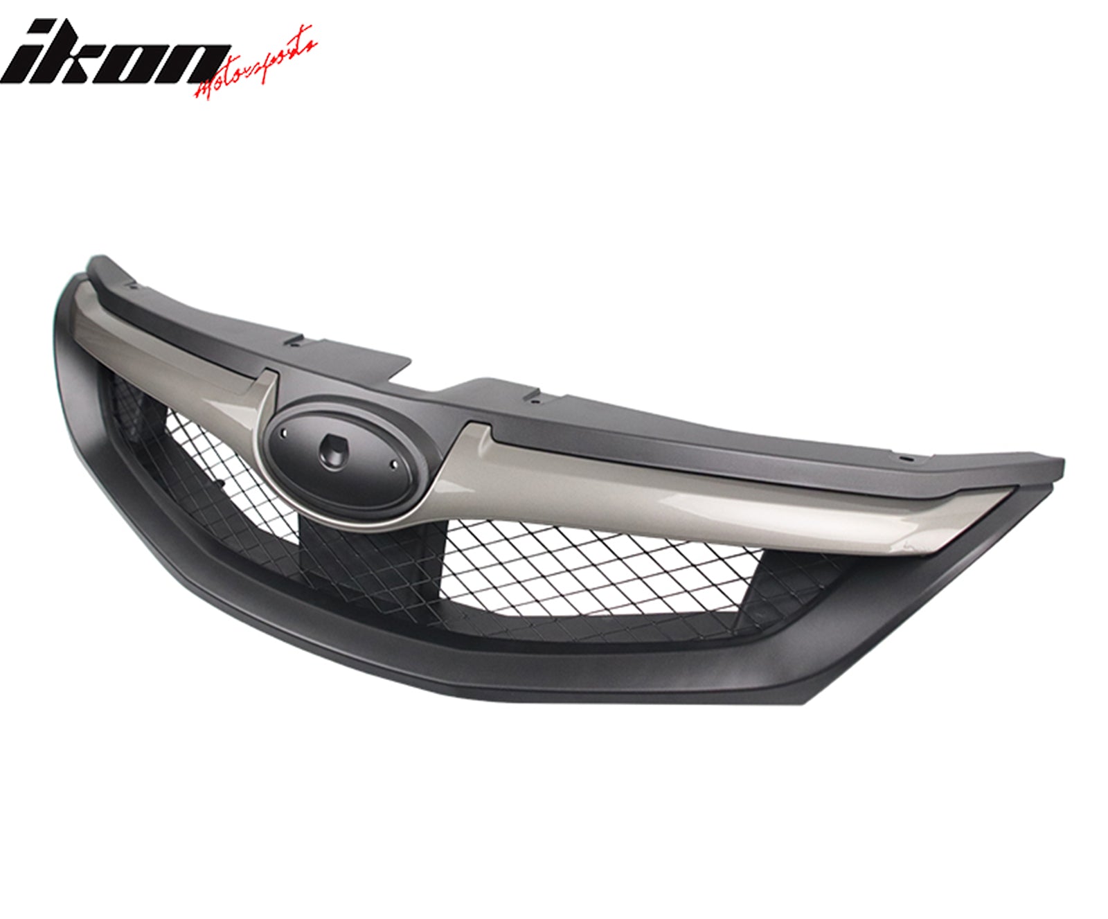 Fits 08-10 Subaru Impreza WRX Hatchback OE Front Grille Matte Black W/ Silver