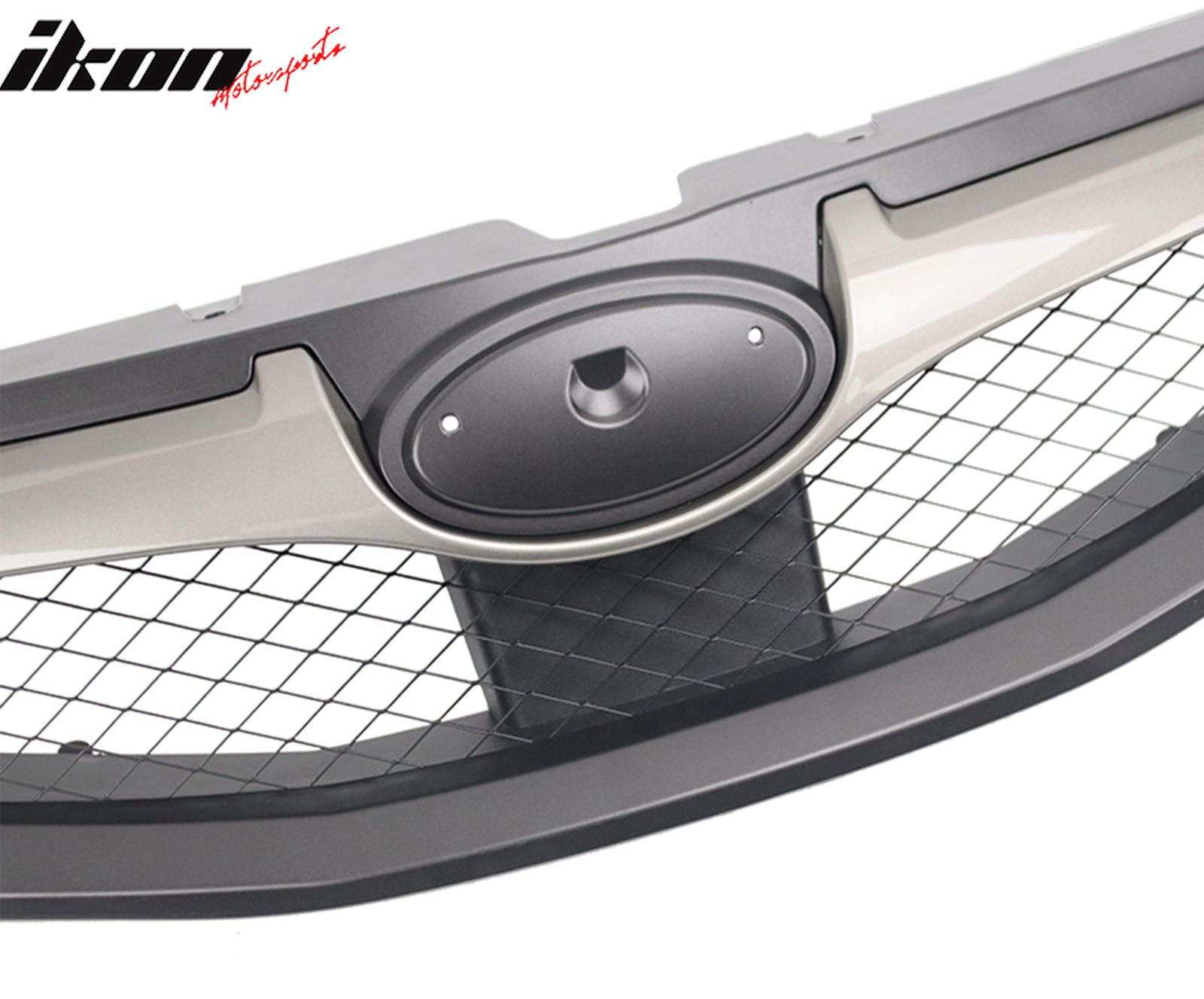 Fits 08-10 Subaru Impreza WRX Hatchback OE Front Grille Matte Black W/ Silver
