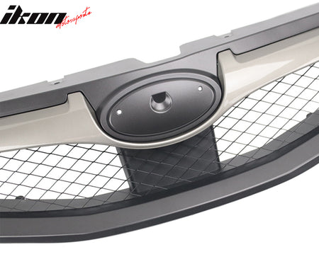 Fits 08-10 Subaru Impreza WRX Hatchback OE Front Grille Matte Black W/ Silver