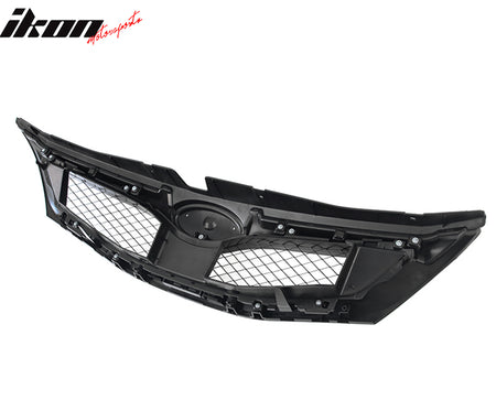 Fits 08-10 Subaru Impreza WRX Hatchback OE Front Grille Matte Black W/ Silver