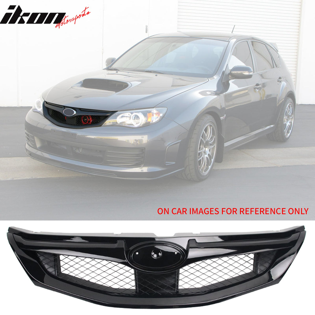 2008 - 2010 Subaru Impreza WRX Hatchback OE Style Grille Gloss Black ABSGloss BlackIkon Motorsports