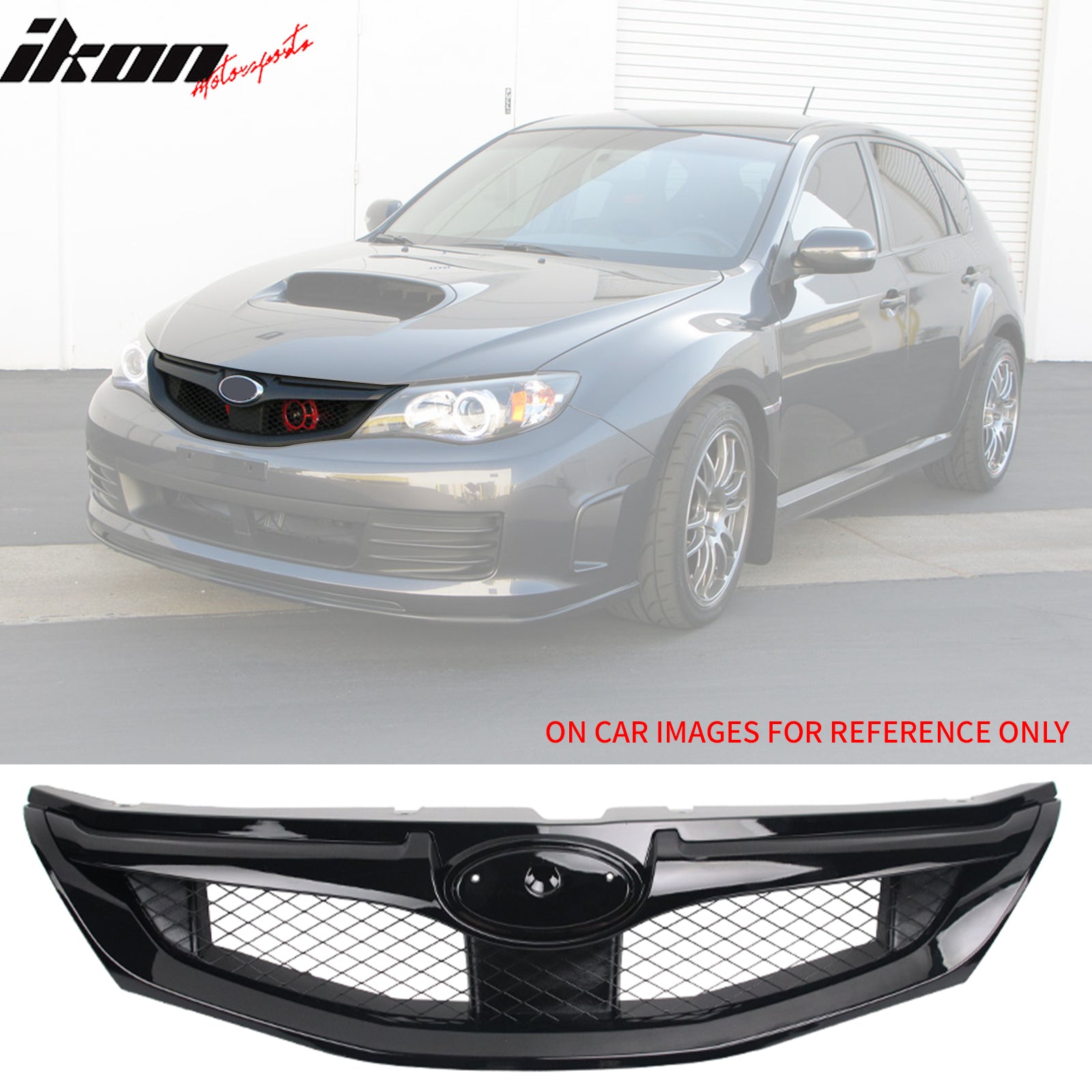 2008 - 2010 Subaru Impreza WRX Hatchback OE Style Grille Gloss Black ABSGloss BlackIkon Motorsports