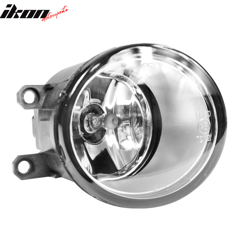 IKON MOTORSPORTS, Fog Lights Compatible With 2008-2010 Toyota Previa 2010 Prius, Factory Front Bumper Lamps Black Housing Clear Lens for Cars 2009