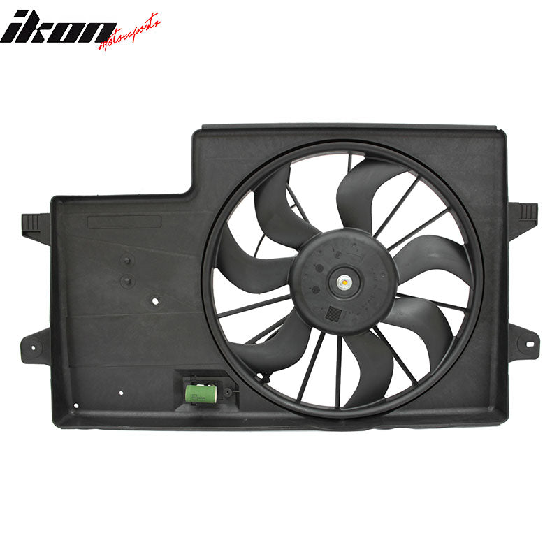 IKON MOTORSPORTS Radiator Cooling Fan Assembly Replacement for 2008-2011 Ford Focus 2.0L With Resistor, 8S4Z-8C607A FO3115171 Automotive Single Engine Fans, Black