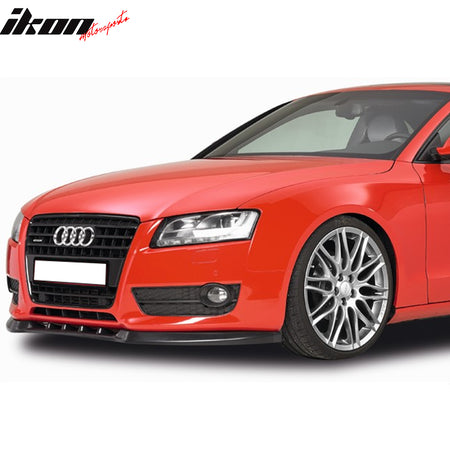 IKON MOTORSPORTS, Front Bumper Lip Compatible With 2008-2012 Audi A5 Base, MX Style Unpainted PU Air Dam Chin Protector Front Bumper Spoiler