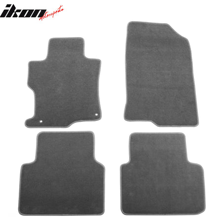 Fits 08-12 Honda Accord Floor Mats Nylon Gray Non-Slip Auto Carpets 4PC Set