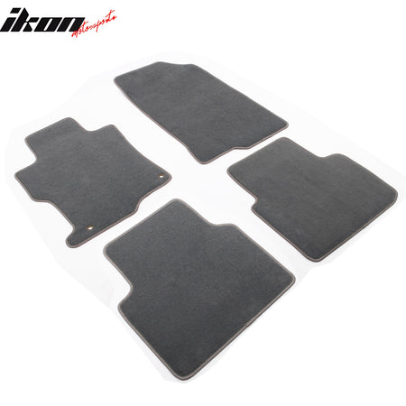 Fits 08-12 Honda Accord Floor Mats Nylon Gray Non-Slip Auto Carpets 4PC Set