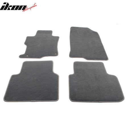 Fits 08-12 Honda Accord Floor Mats Nylon Gray Non-Slip Auto Carpets 4PC Set