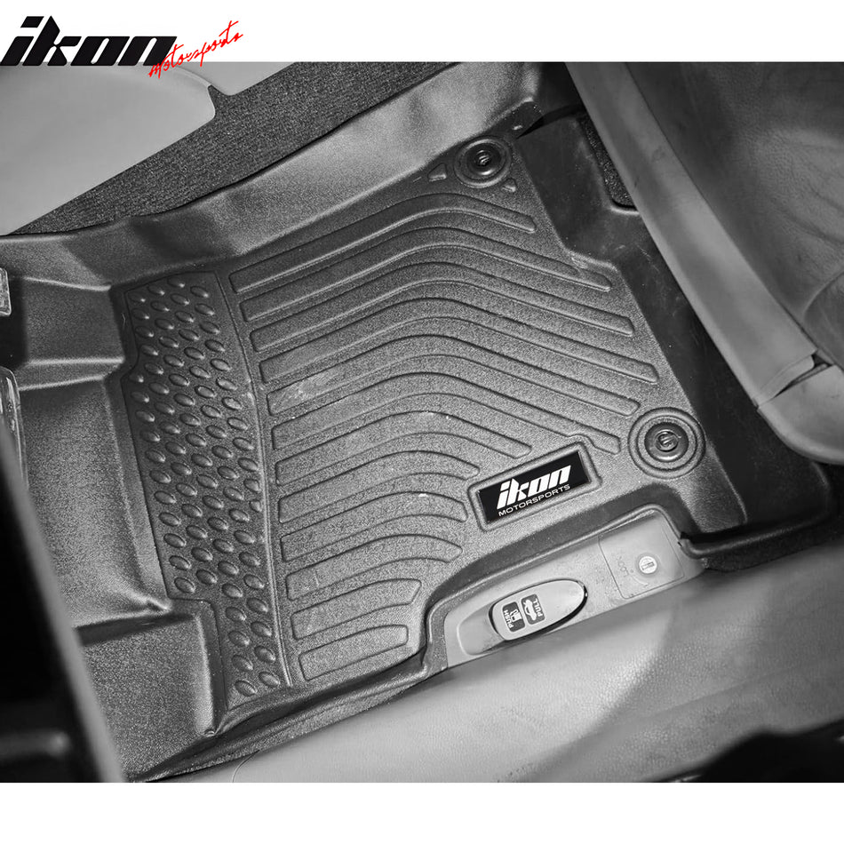 IKON MOTORSPORTS 3D TPE Floor Mats + Trunk Mats, Compatible with 2008-2012 Honda Accord Sedan, All Weather Waterproof Non-Slip Floor Liners, Front & 2nd Row Full Set Interior Accessories, 3D Molded