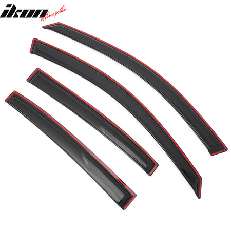 Fits 08-12 Honda Accord Sedan Window Visors In Channel Sun Rain Guard Deflector