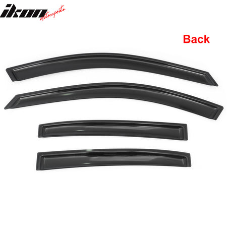 Fits 08-12 Honda Accord Sedan Window Visors In Channel Sun Rain Guard Deflector