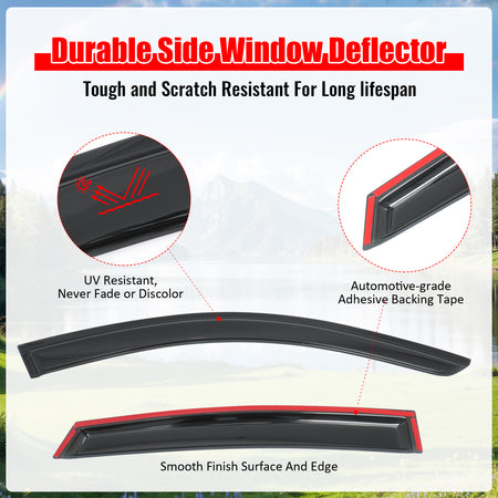 Fits 14-17 Infiniti QX50& 08-12 EX35 4PCS Window Visors Smoke Acrylic Rain Shade