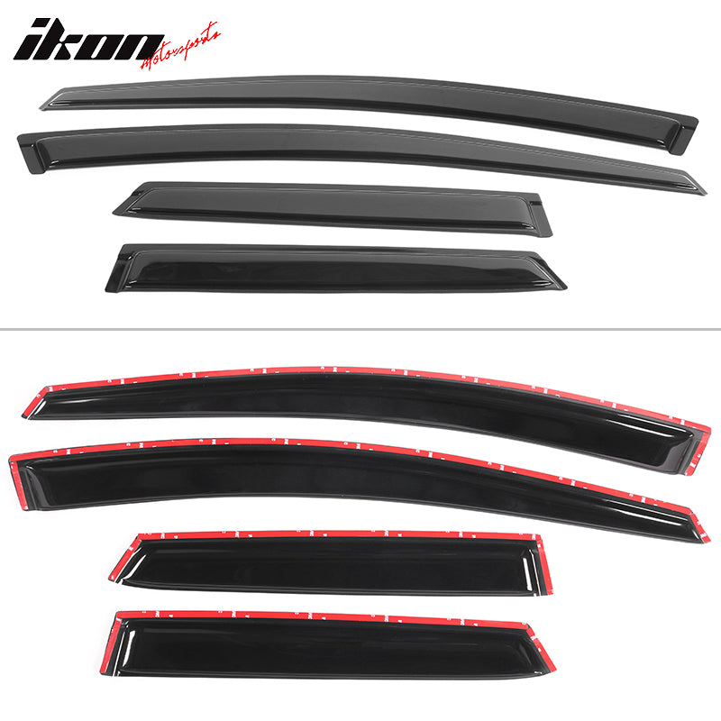 Fits 08-12 Mazda CX-7 CX7 Tape-On Window Visors Sun Rain Guards Deflectors 4PCS