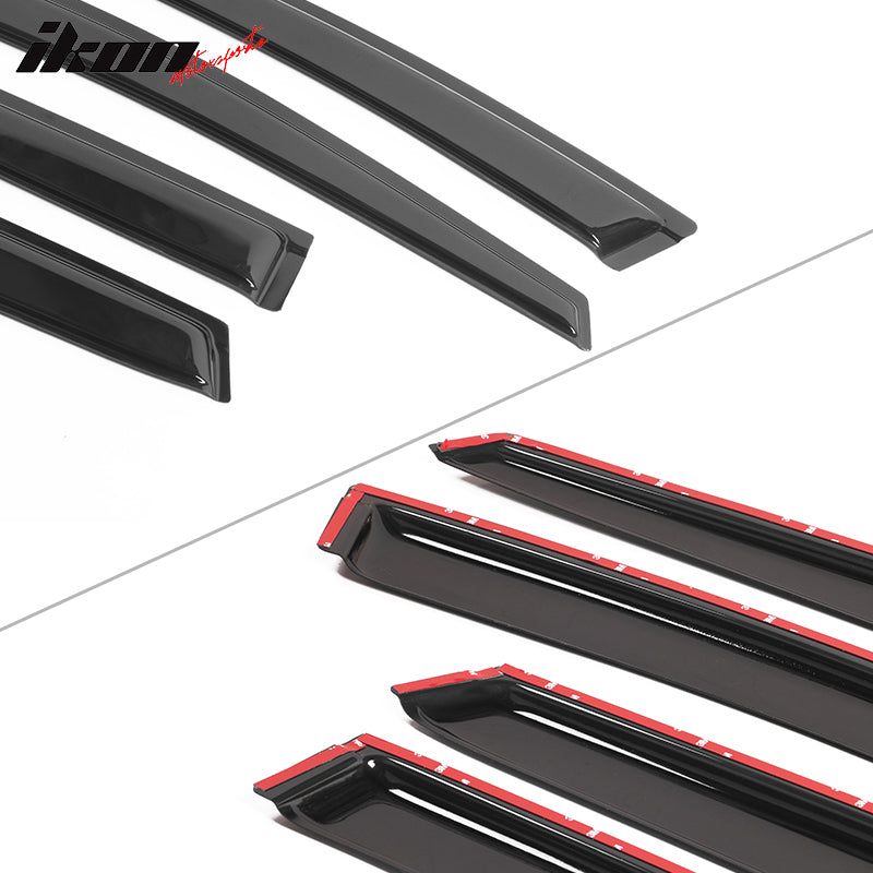 Fits 08-12 Mazda CX-7 CX7 Tape-On Window Visors Sun Rain Guards Deflectors 4PCS