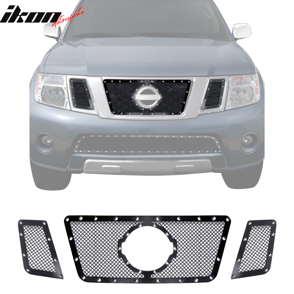 2008-2012 Nissan Pathfinder Perimeter Woven 3PCS Front Grille Inserts