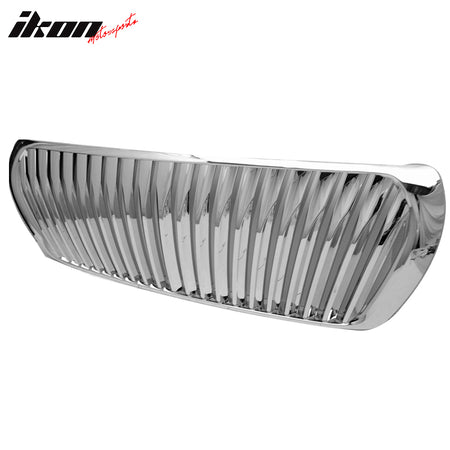 IKON MOTORSPORTS, Front Grille Compatible With 2008-2012 Toyota Land Cruiser, Front Bumper Grill Grille Hood Z Style Chrome, 2009 2010 2011