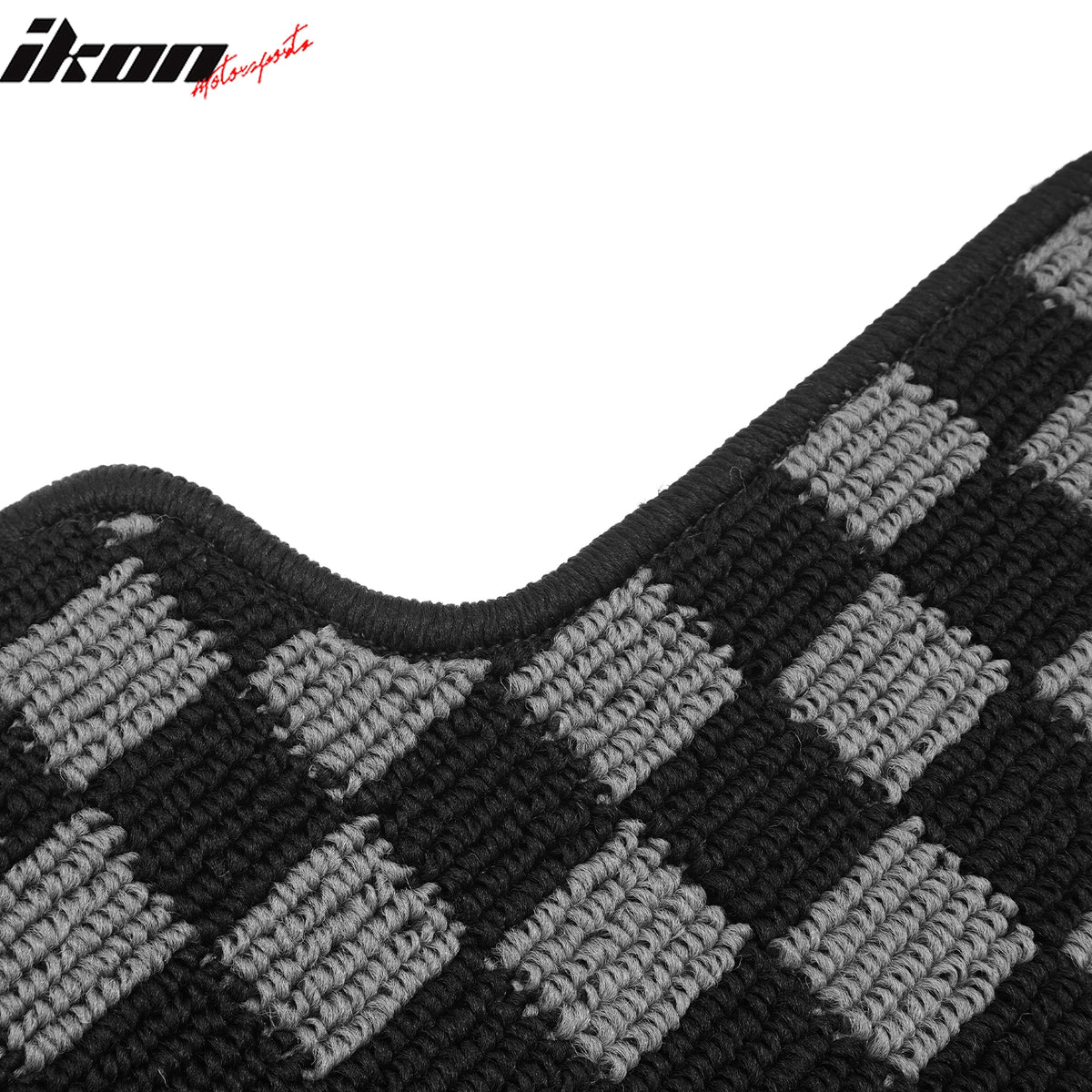 Fits 08-12 Honda Accord Floor Mats Non-Slip Carpets Checkered Black Gray Plaid