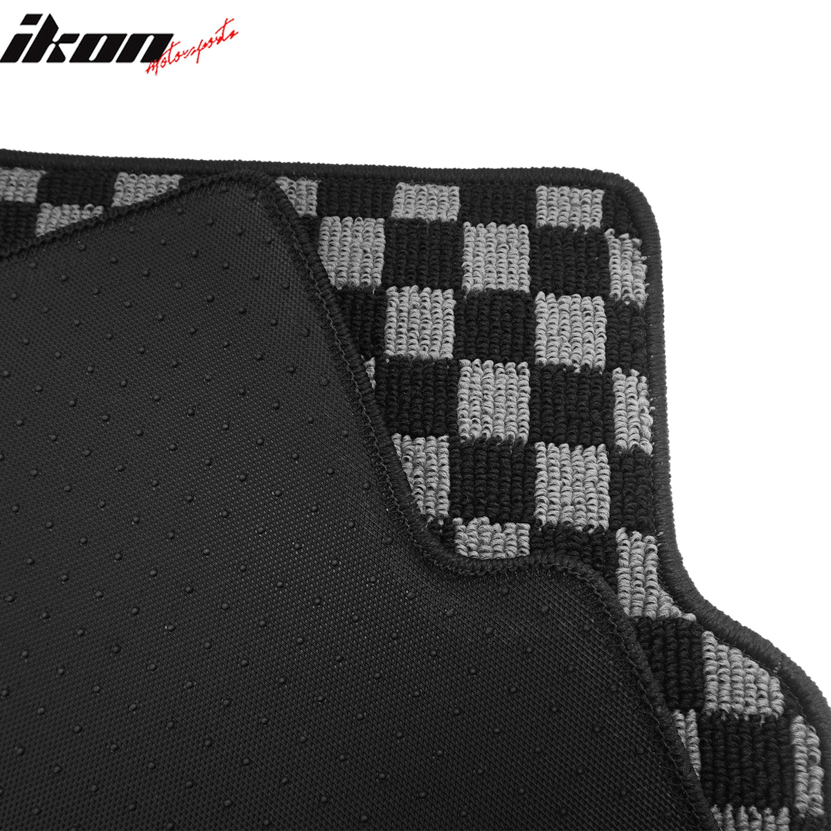Fits 08-12 Honda Accord Floor Mats Non-Slip Carpets Checkered Black Gray Plaid
