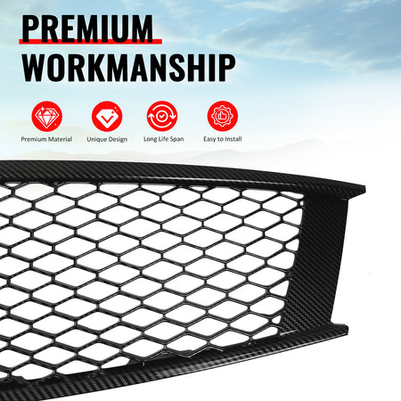 Fits 08-15 Infiniti G37 Q60 Coupe Honeycomb Style Grille Carbon Fiber Print ABS