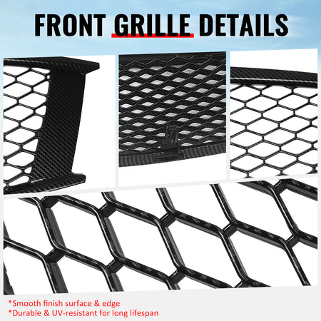 Fits 08-15 Infiniti G37 Q60 Coupe Honeycomb Style Grille Carbon Fiber Print ABS