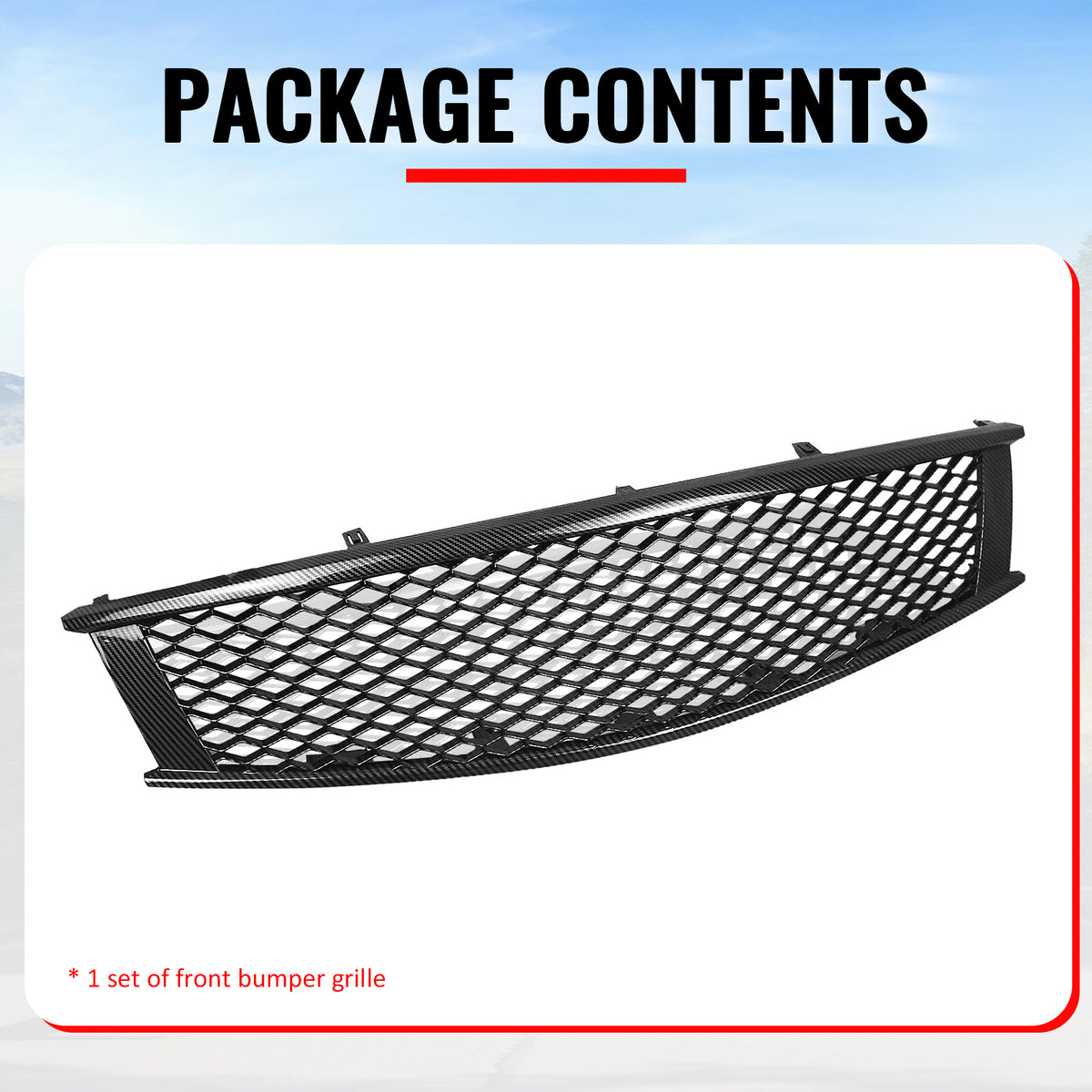 Fits 08-15 Infiniti G37 Q60 Coupe Honeycomb Style Grille Carbon Fiber Print ABS
