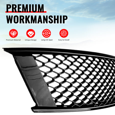 Fits 08-15 Infiniti G37 Q60 Coupe Honeycomb Style Upper Grille Gloss Black ABS