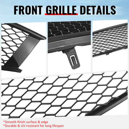 Fits 08-15 Infiniti G37 Q60 Coupe Honeycomb Style Upper Grille Gloss Black ABS