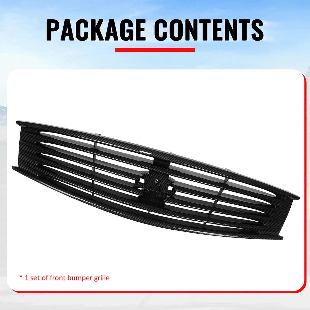 Fits 08-15 Infiniti G37 Q60 Coupe OE Style Upper Grille Carbon Fiber Print ABS