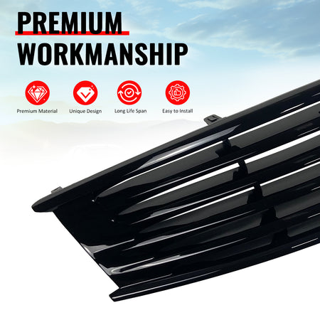 Fits 08-15 Infiniti G37 Q60 Coupe OE Style Front Upper Grille Gloss Black ABS
