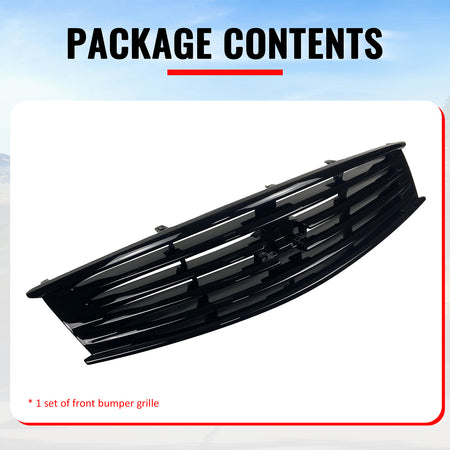 Fits 08-15 Infiniti G37 Q60 Coupe OE Style Front Upper Grille Gloss Black ABS
