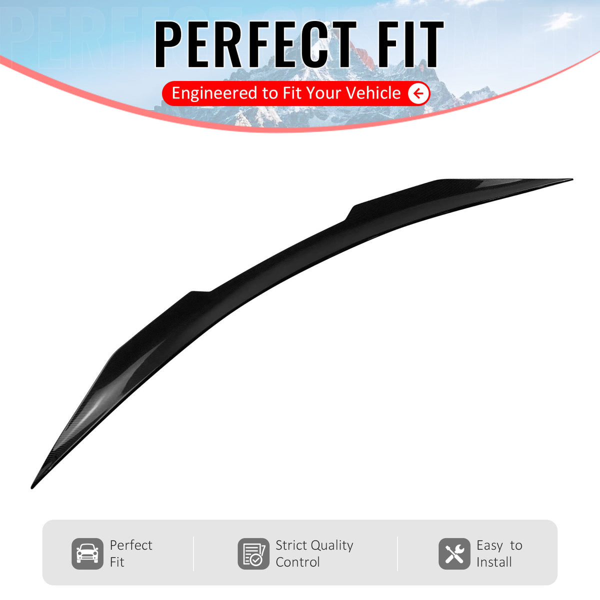 IKON MOTORSPORTS, Trunk Spoiler Compatible with 2008-2013 INFINITI G37 & 2014-2015 Q60 Coupe 2-Door, PSM Style Carbon Fiber Print ABS Plastic Add-on Rear Trunk Lid Spoiler Wing Lip 1Piece