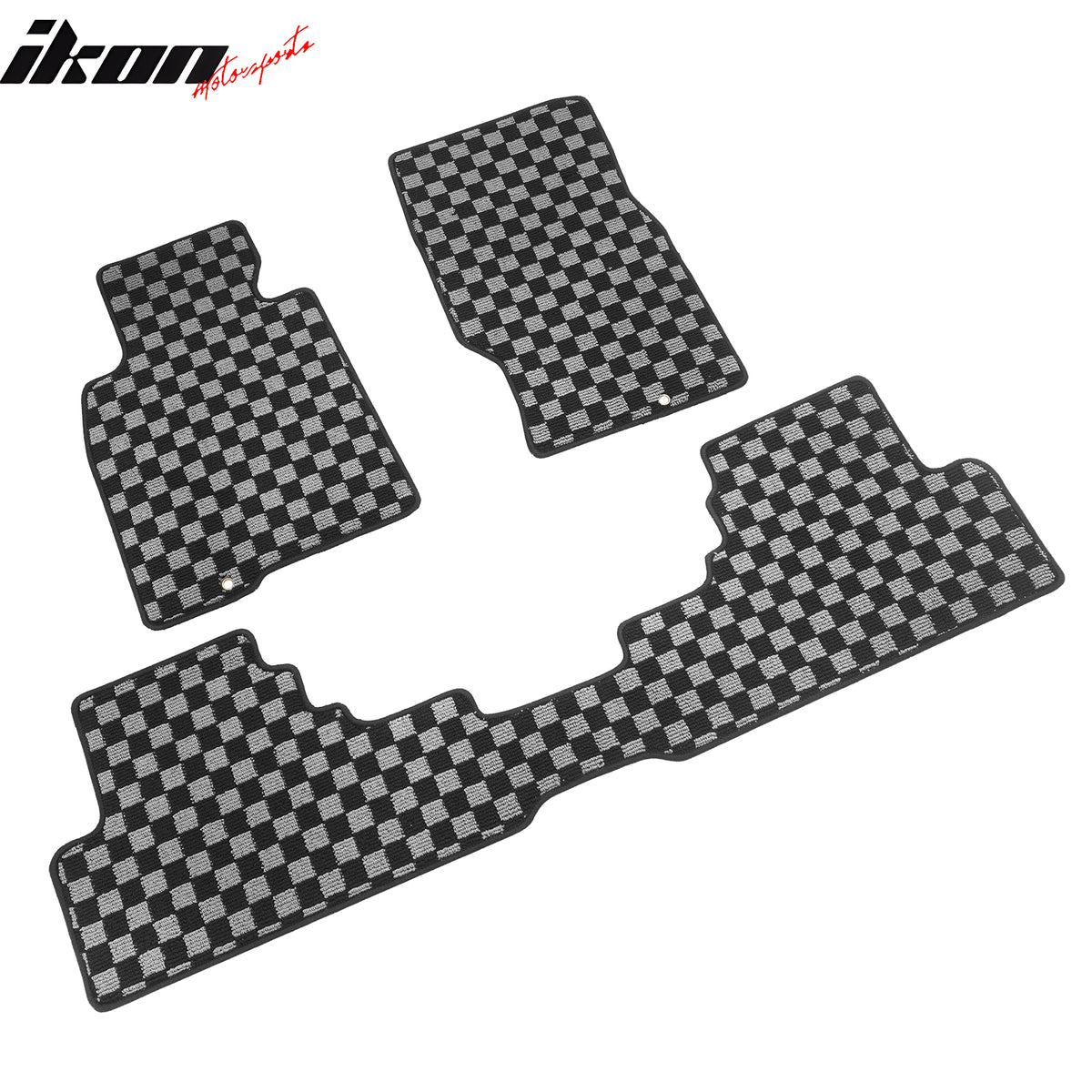 Fits 08-13 Infiniti G37 Floor Mats Non-Slip Carpets Checkered Black Gray Plaid