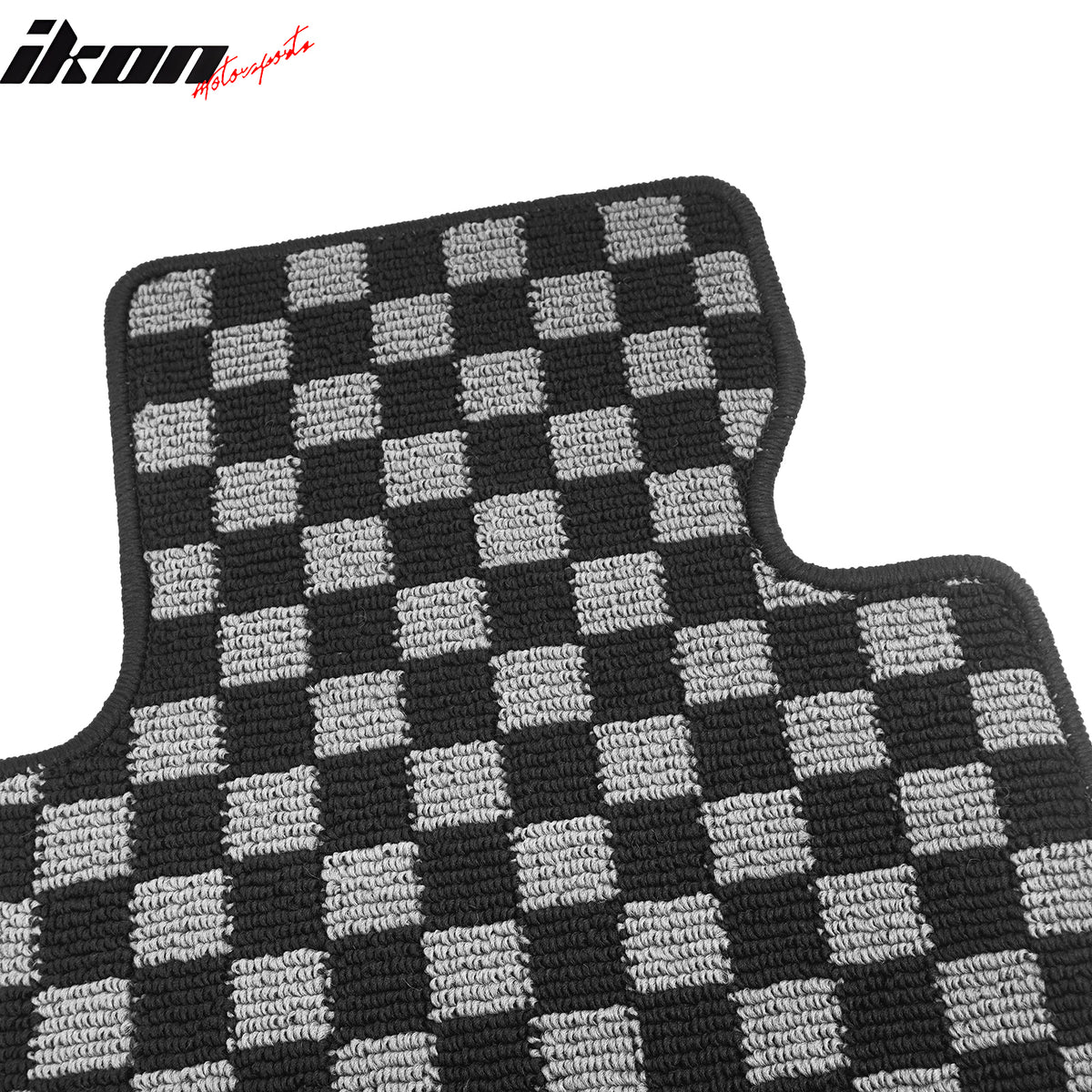 Fits 08-13 Infiniti G37 Floor Mats Non-Slip Carpets Checkered Black Gray Plaid
