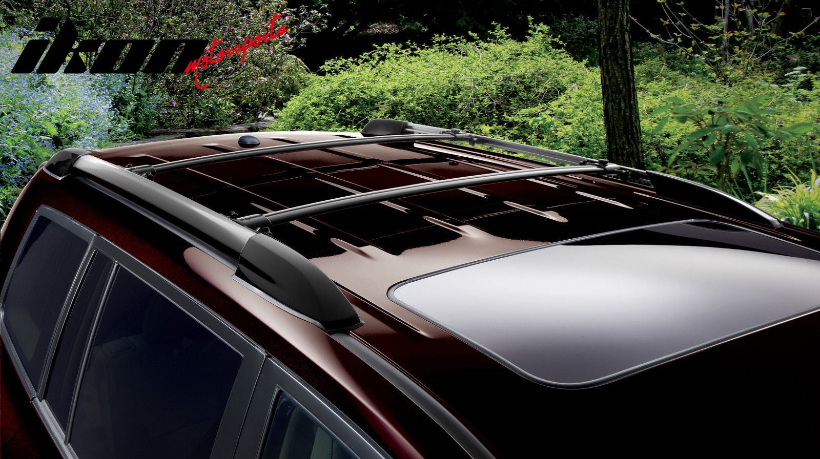 Fits 08-13 Toyota Highlander OE Style Top Roof Rack Rail Bar Aluminum Black 2PC