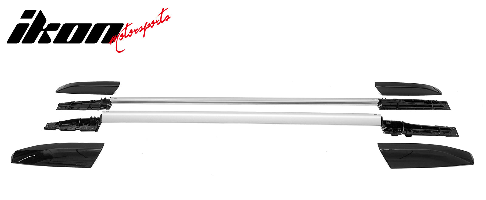 Fits 08-13 Toyota Highlander OE Style Top Roof Rack Rail Bar Aluminum Black 2PC