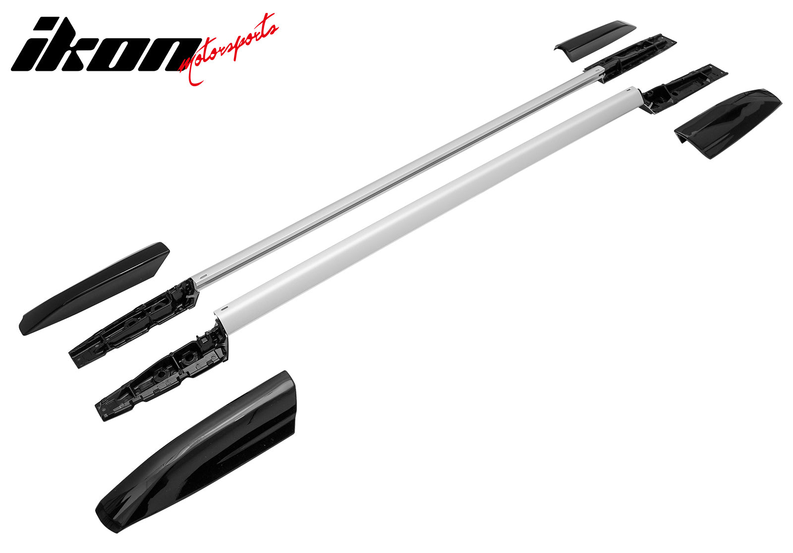 Fits 08-13 Toyota Highlander OE Style Top Roof Rack Rail Bar Aluminum Black 2PC