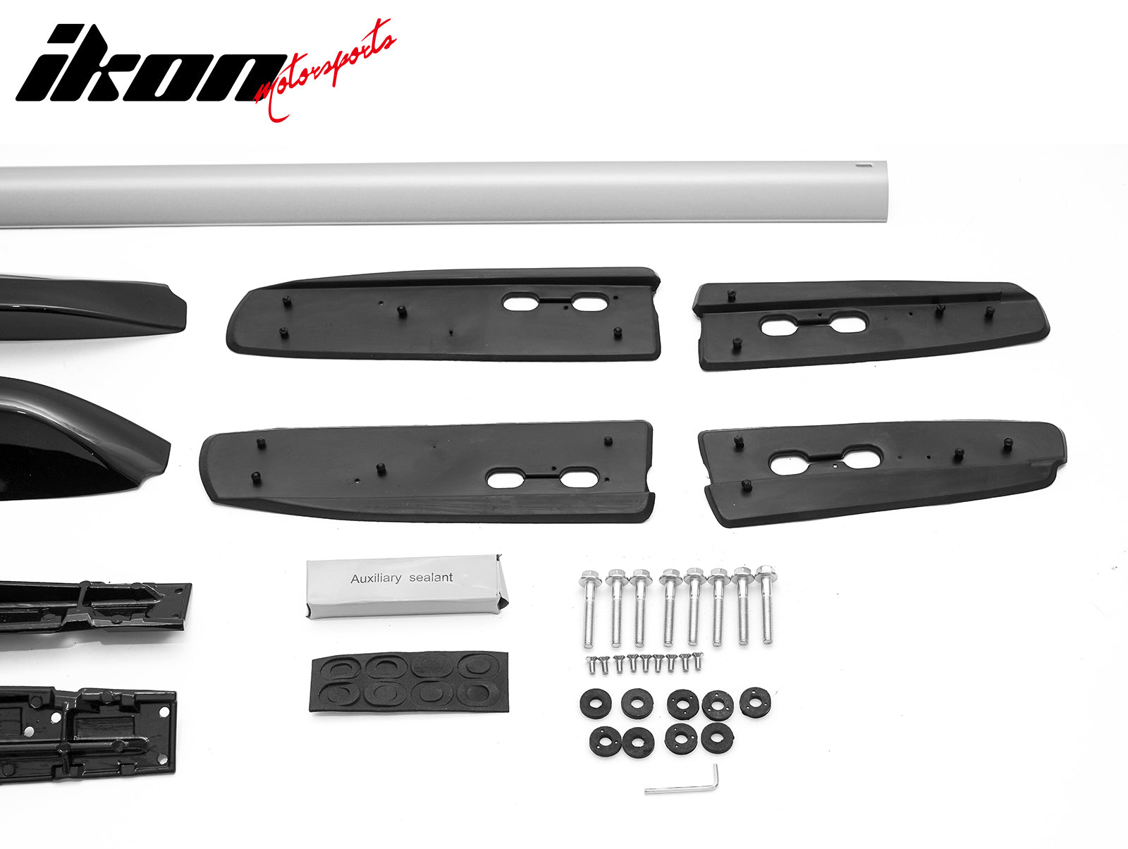 Fits 08-13 Toyota Highlander OE Style Top Roof Rack Rail Bar Aluminum Black 2PC